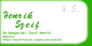 henrik szeif business card